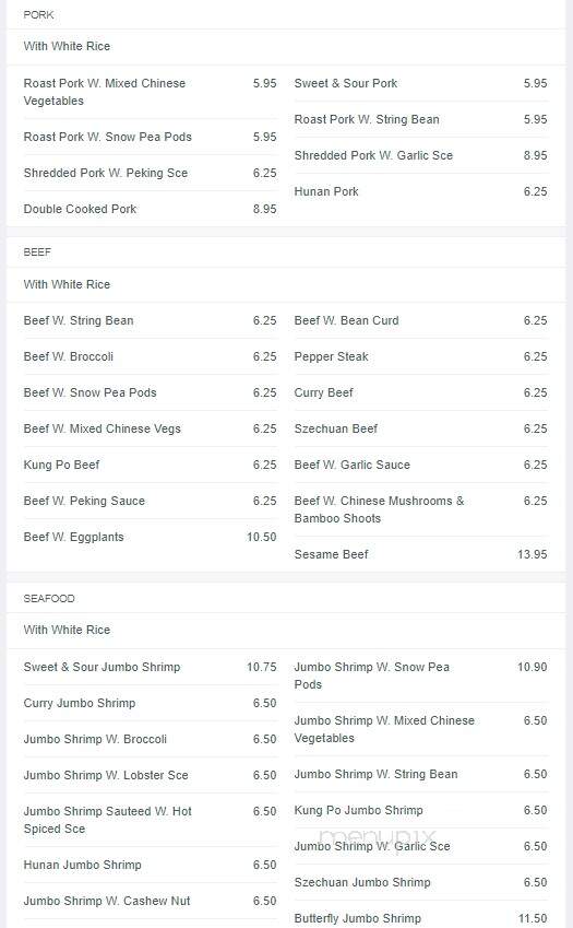 China Inn Restaurant - Hempstead, TX menu_pic