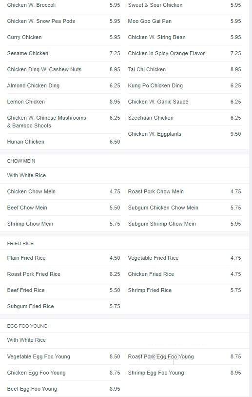 China Inn Restaurant - Hempstead, TX menu_pic