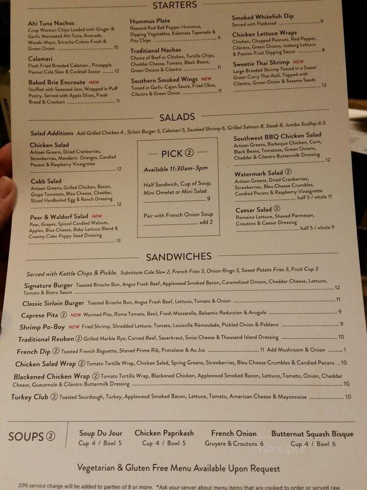 Grille At Watermark - Grand Rapids, MI menu_pic
