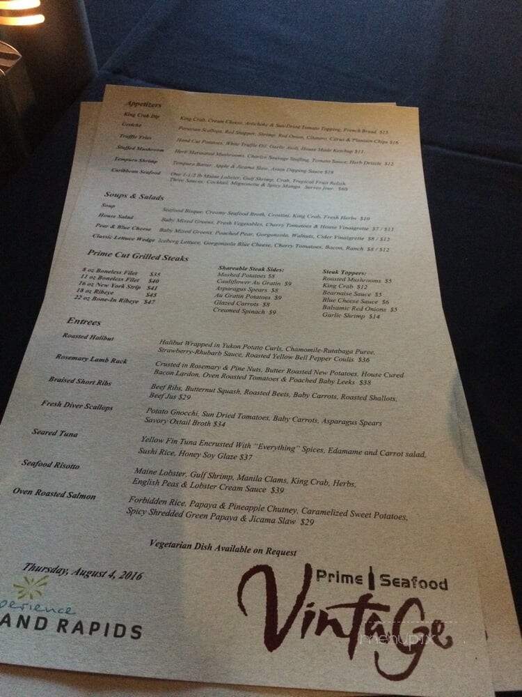 Grille At Watermark - Grand Rapids, MI menu_pic