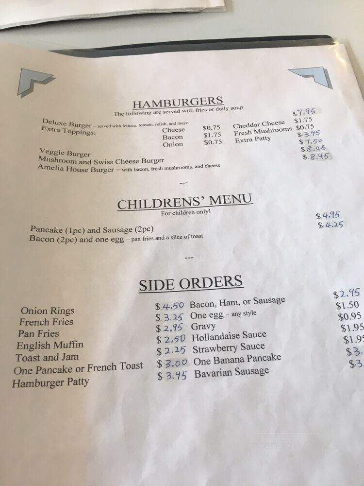 Amelia Restaurant - New Westminster, BC menu_pic