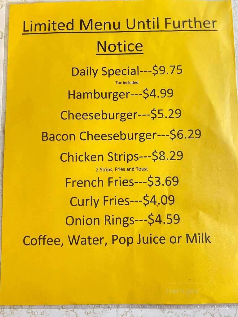 Rock Lake Cafe - Rocklake, ND menu_pic