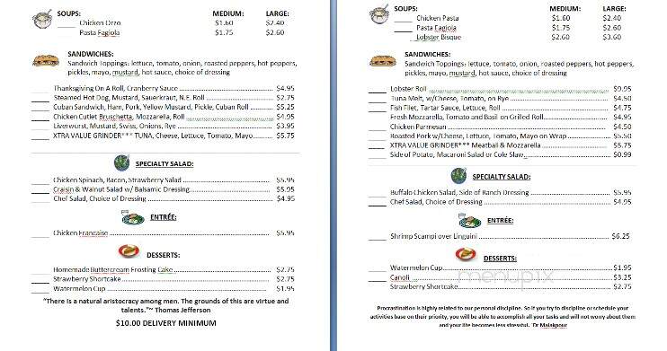 Carousel Farms - Waterbury, CT menu_pic