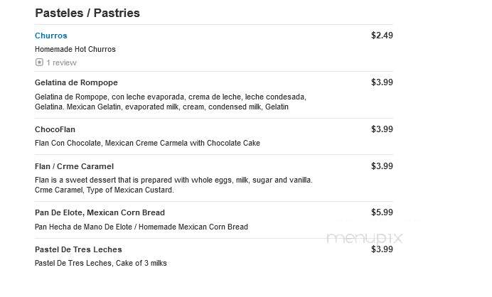 Las Espuelas - Dinuba, CA menu_pic