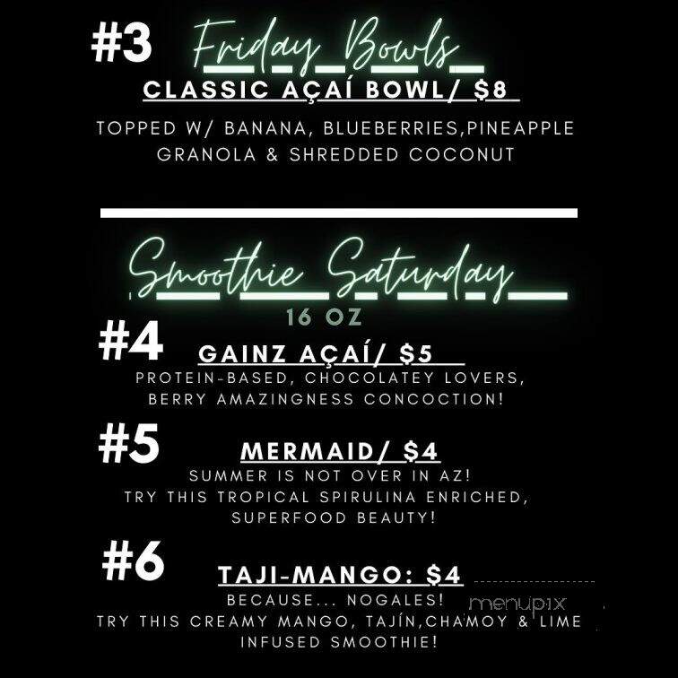 B Pure Juices - Nogales, AZ menu_pic