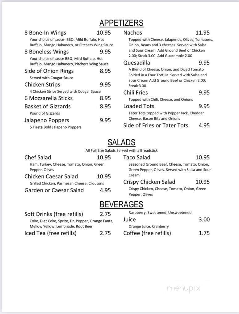 Pitchers - Warden, WA menu_pic