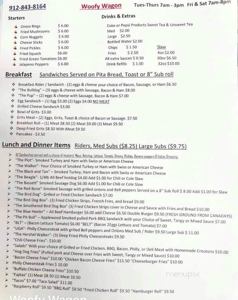 Woofy Wagon - Saint George, GA menu_pic