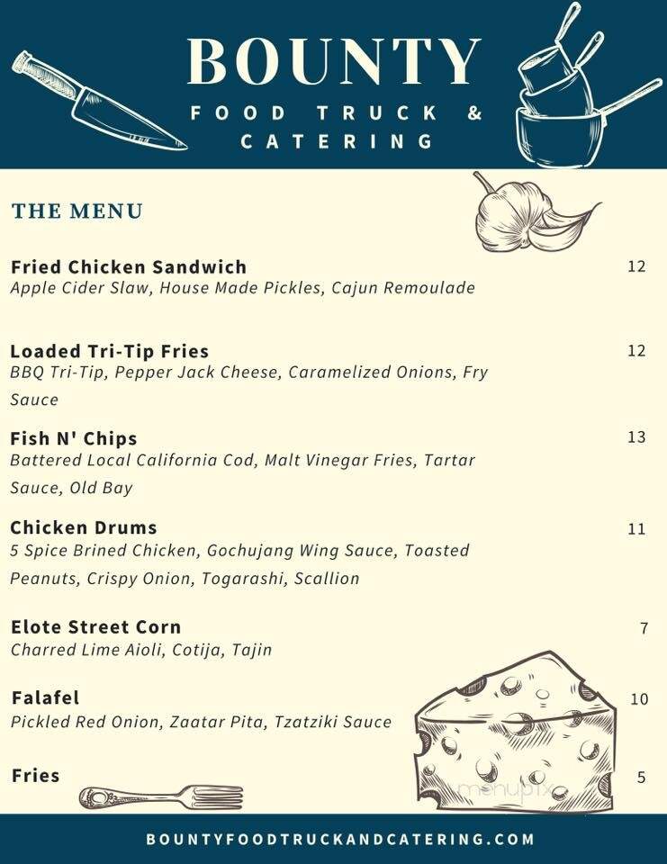 Bounty Food Truck - Loomis, CA menu_pic