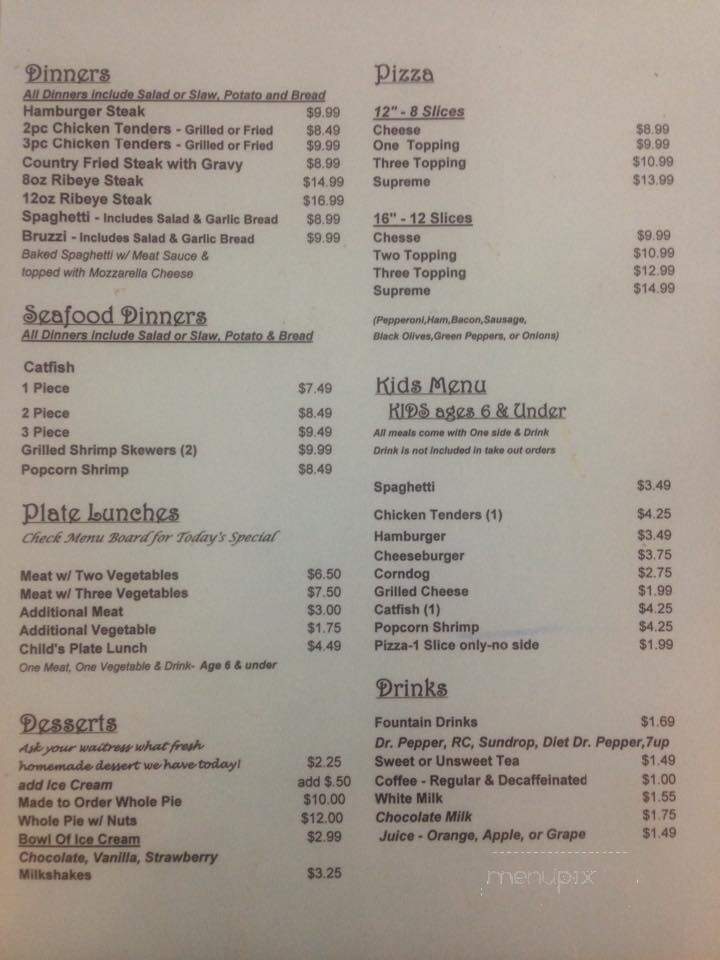Midway Country Cafe - Rock Island, TN menu_pic