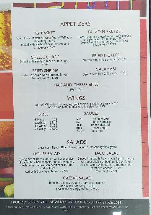R & R Bar and Grill - Augusta, GA menu_pic