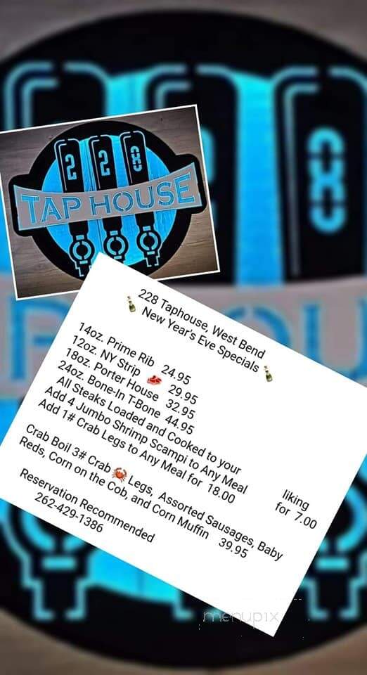 228 Tap House - West Bend, WI menu_pic