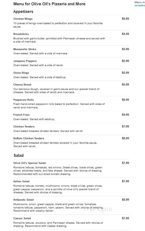 Olive Oil's Pizzeria and More - Washington, PA menu_pic