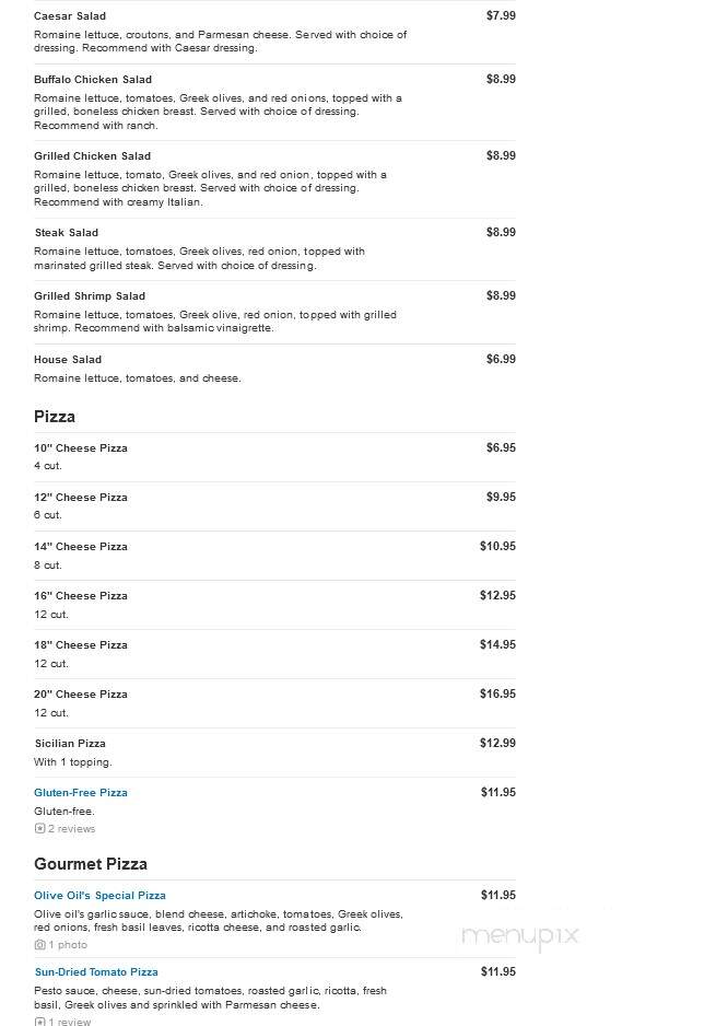 Olive Oil's Pizzeria and More - Washington, PA menu_pic