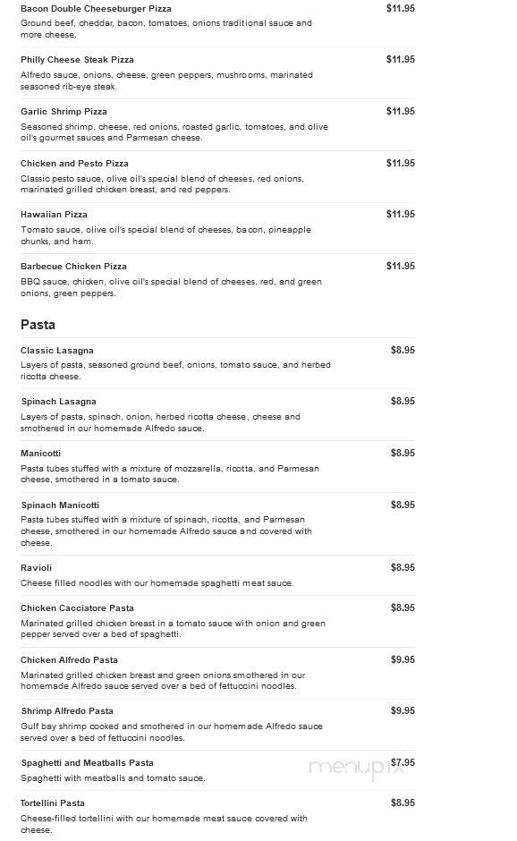 Olive Oil's Pizzeria and More - Washington, PA menu_pic