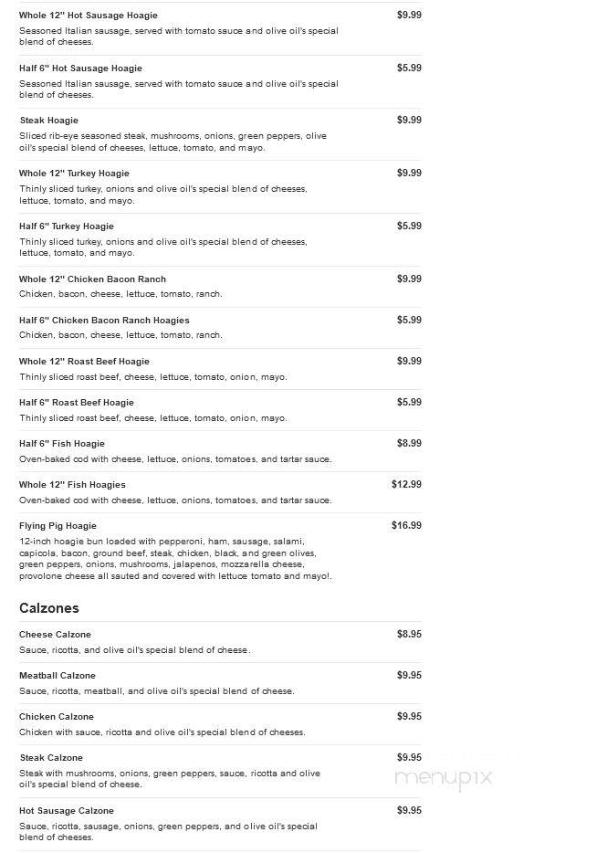 Olive Oil's Pizzeria and More - Washington, PA menu_pic