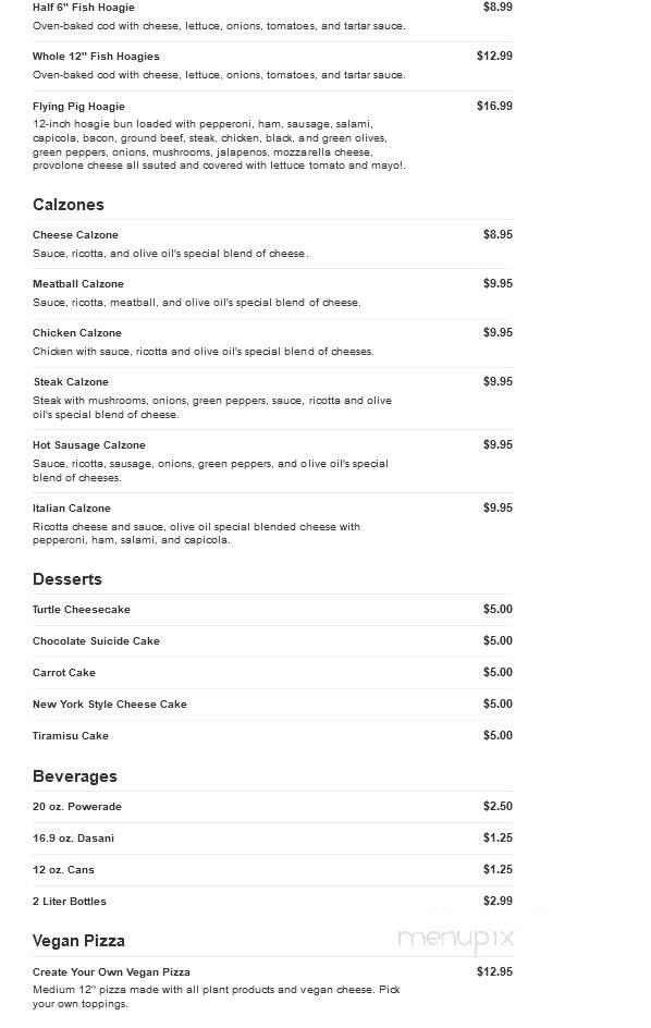 Olive Oil's Pizzeria and More - Washington, PA menu_pic