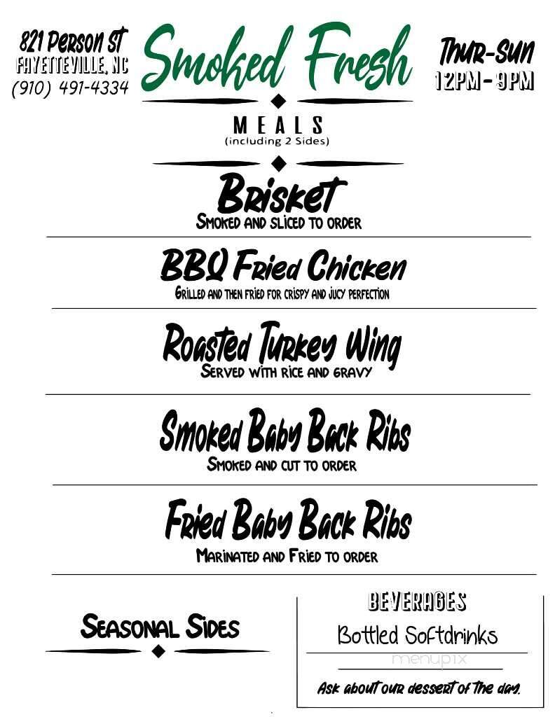 Smoked Fresh - Fayetteville, NC menu_pic