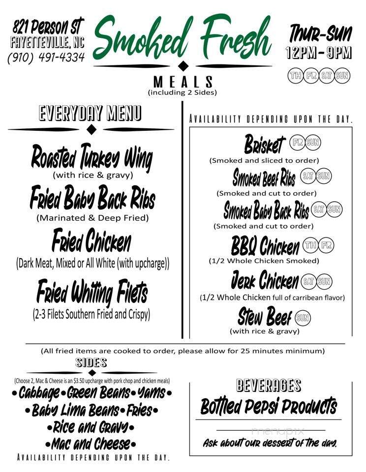 Smoked Fresh - Fayetteville, NC menu_pic