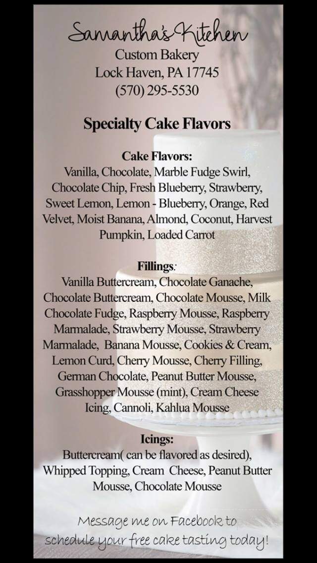 Samantha's Kitchen - Lock Haven, PA menu_pic