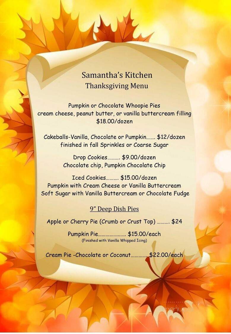 Samantha's Kitchen - Lock Haven, PA menu_pic