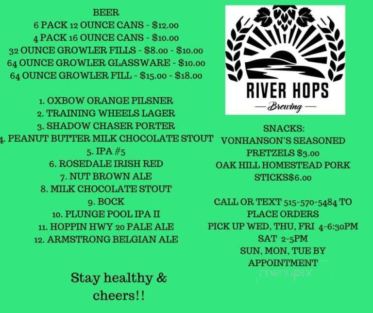 River Hops Brewing - Fort Dodge, IA menu_pic