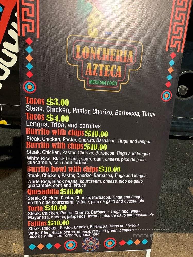 Lonchera Azteca - Cincinnati, OH menu_pic