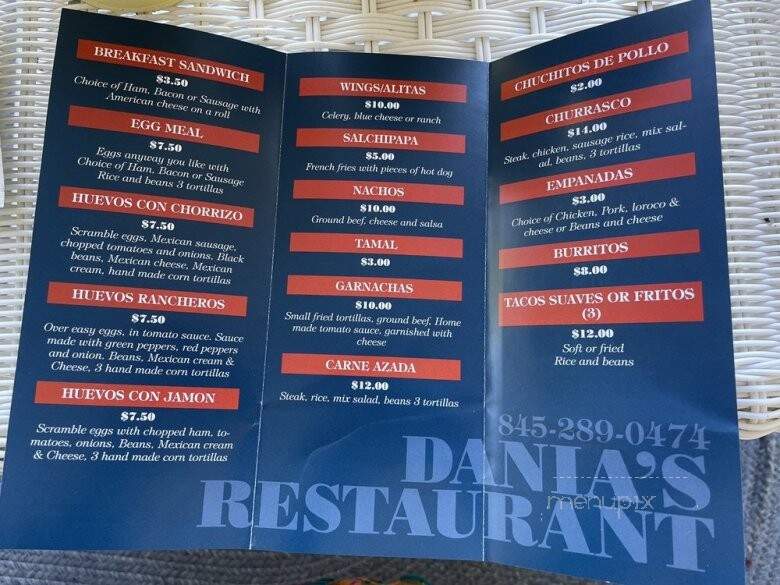 Dania's Restaurant & Bar - Pawling, NY menu_pic