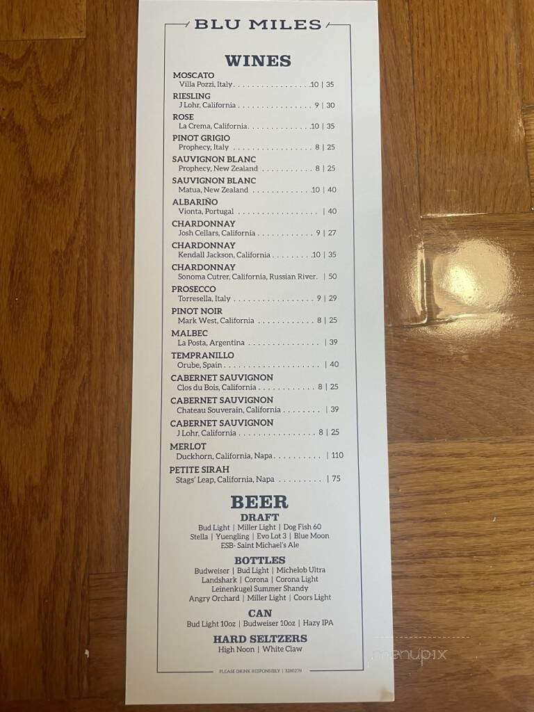 Blu Miles Seafood & Grill - Saint Michaels, MD menu_pic