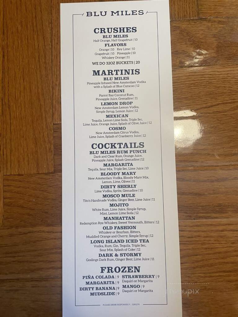 Blu Miles Seafood & Grill - Saint Michaels, MD menu_pic