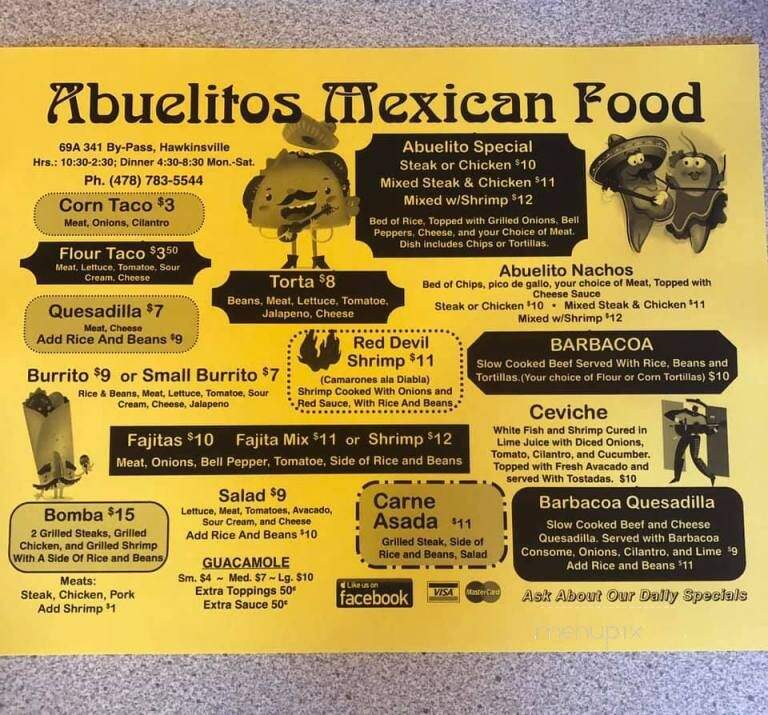 Abuelitos Mexican Food - Hawkinsville, GA menu_pic