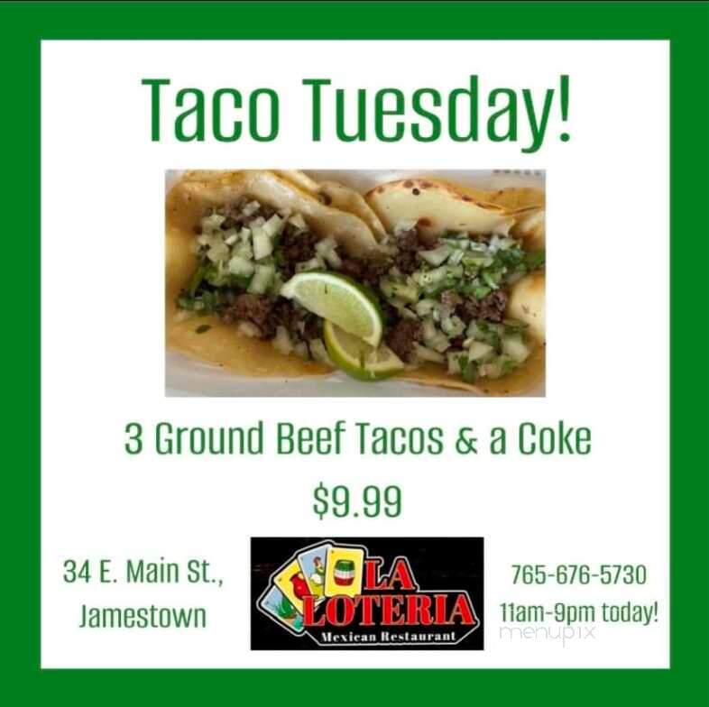 La Loteria Mexican Restaurant - Jamestown, IN menu_pic