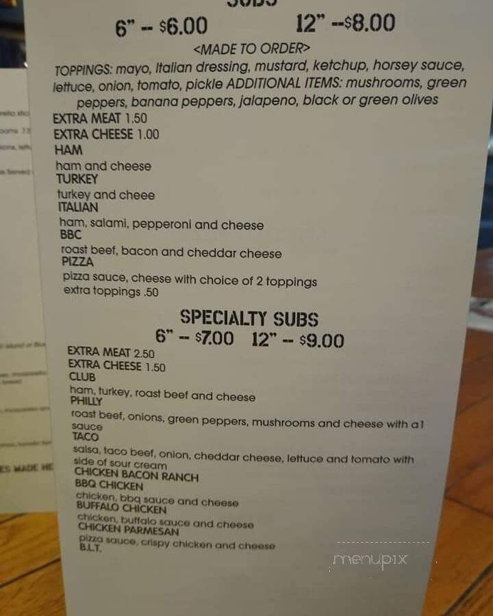 SpeedWays Bar & Grille - Bradner, OH menu_pic