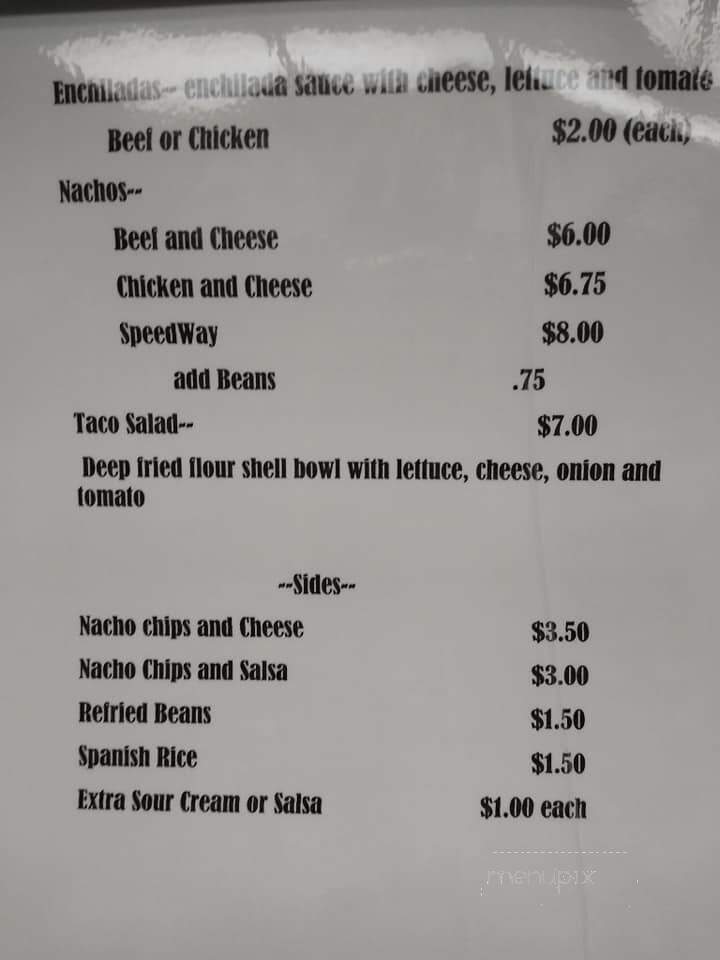 SpeedWays Bar & Grille - Bradner, OH menu_pic