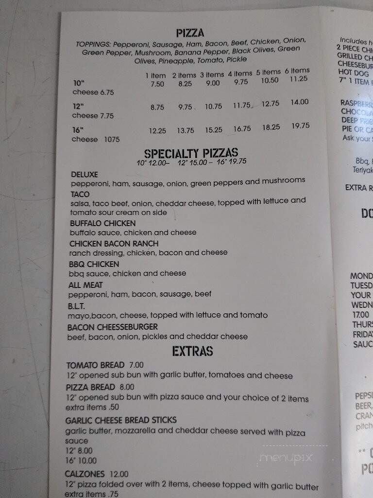 SpeedWays Bar & Grille - Bradner, OH menu_pic