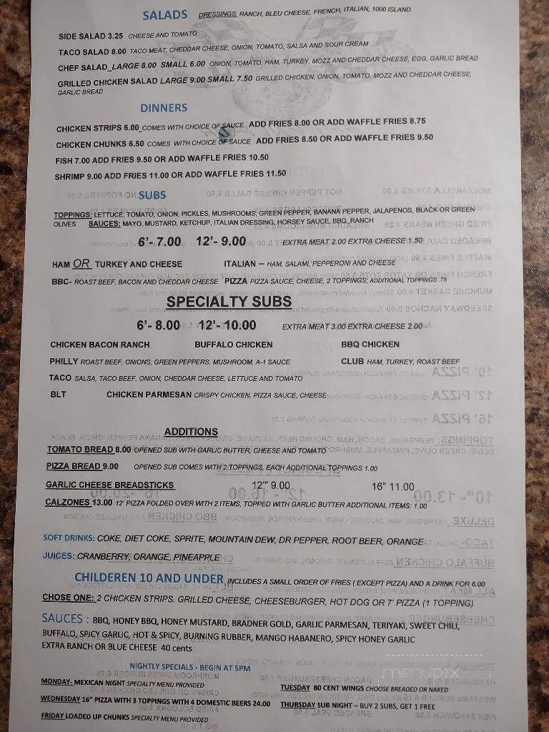 SpeedWays Bar & Grille - Bradner, OH menu_pic