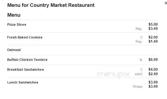 Country Market Restaurant - Sunbury, OH menu_pic