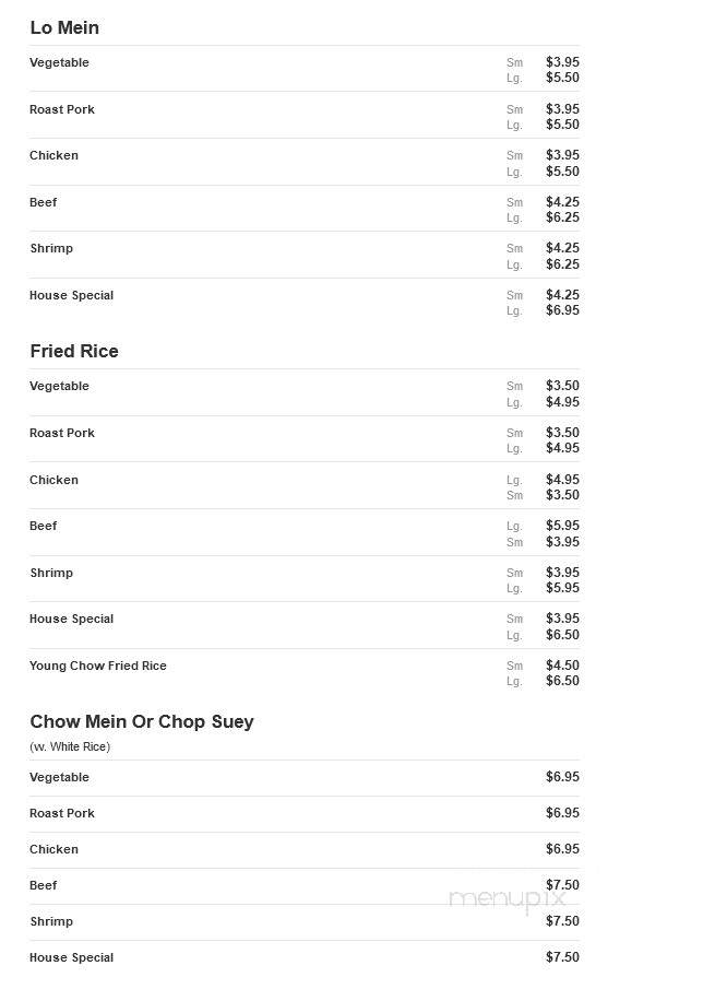 Golden China Buffet - Hallstead, PA menu_pic