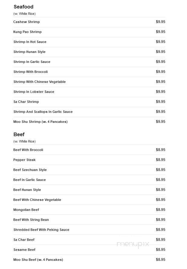 Golden China Buffet - Hallstead, PA menu_pic