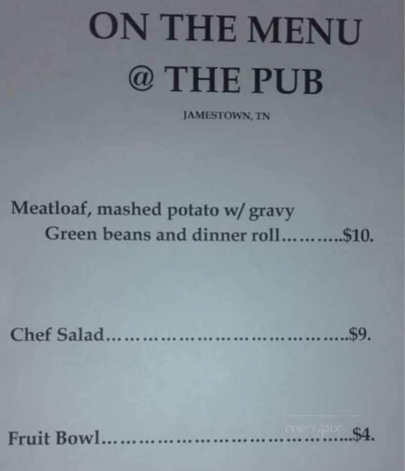 The Pub - Jamestown, TN menu_pic
