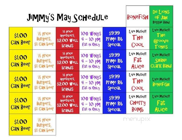 Jimmy's Sports Bar & Grill - Goose Creek, SC menu_pic
