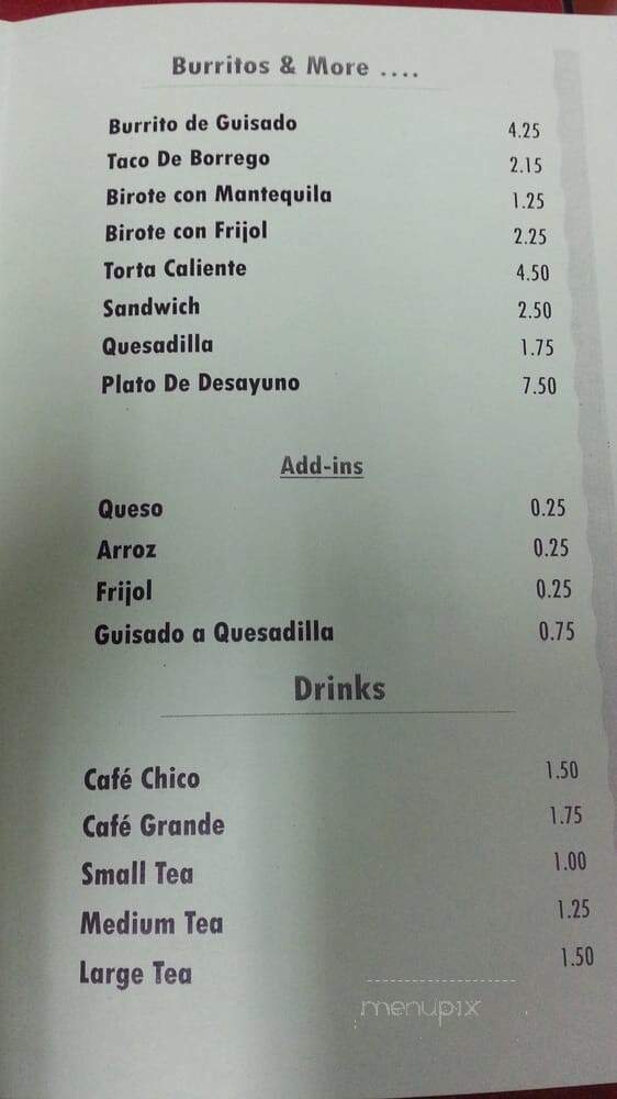Panaderia Royal Bakery - Brawley, CA menu_pic