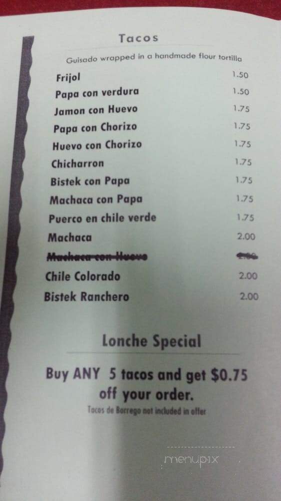 Panaderia Royal Bakery - Brawley, CA menu_pic