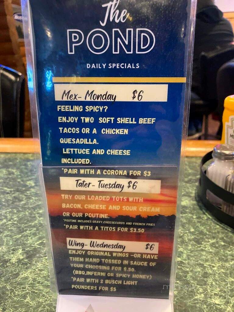 Pond - Blackduck, MN menu_pic