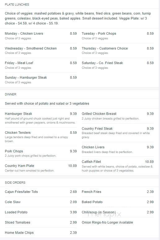 Kaylees Farmhouse Restaurant - Hardin, KY menu_pic