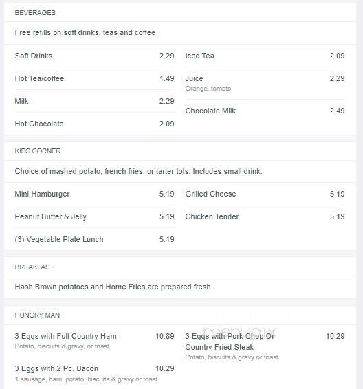 Kaylees Farmhouse Restaurant - Hardin, KY menu_pic