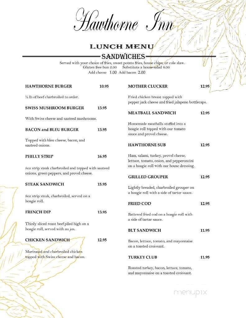 Hawthorne Inn - Union, MO menu_pic