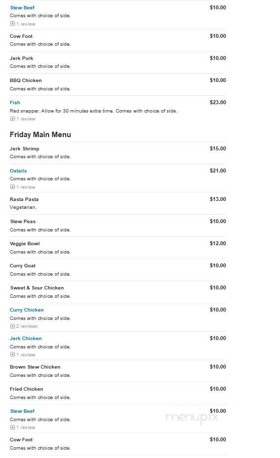 Tasty Jamaican & American - Newark, NJ menu_pic
