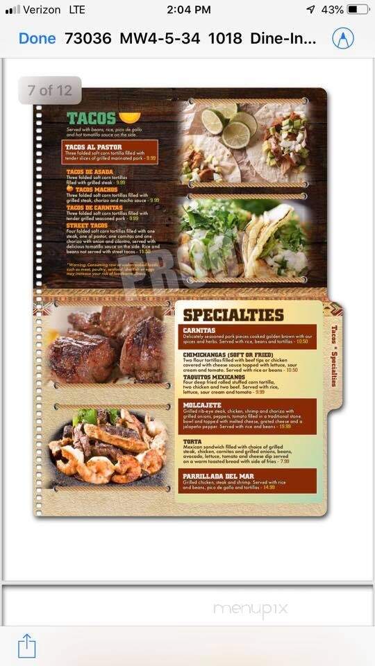 Molito's Mexican Grill - Powhatan, VA menu_pic