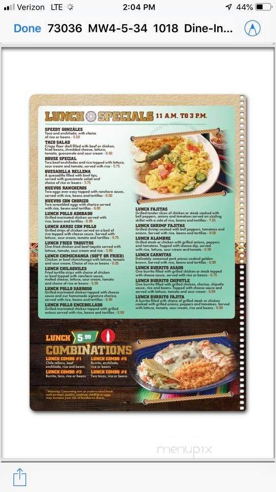 Molito's Mexican Grill - Powhatan, VA menu_pic