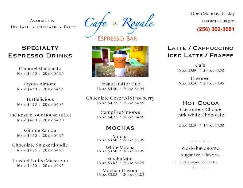 Cafe Royale - Talladega, AL menu_pic